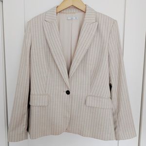 Mango Structured Striped Blazer - 10